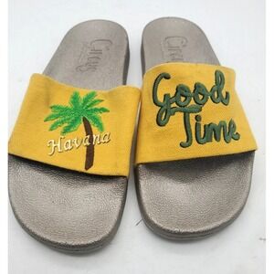 CIRCUS by SAM EDELMAN Size 10M Havana‎ Good Time Sandal Shoes yellow Slides Fun